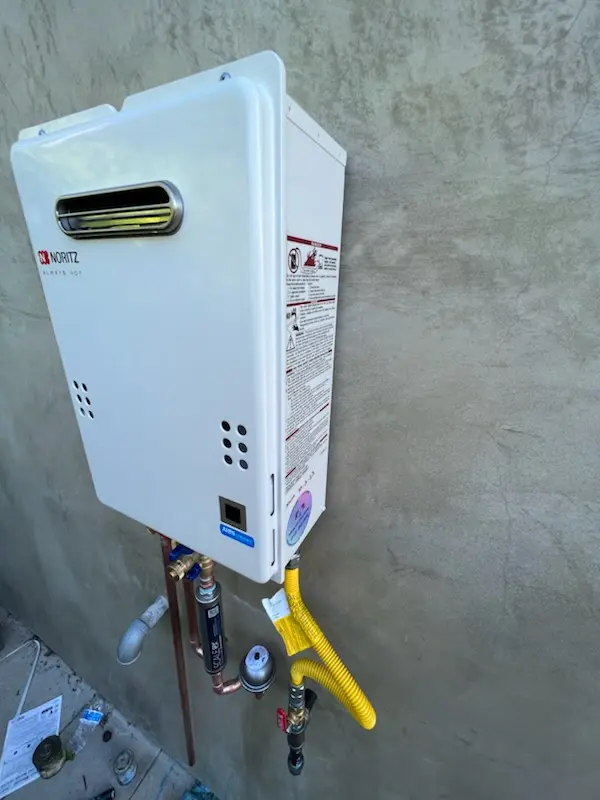 Tankless water heater installation for Dominion homes